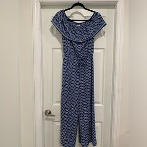 Max studio jumpsuit size small blue floral